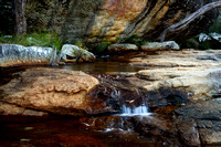 Coloured sandstone and cascades