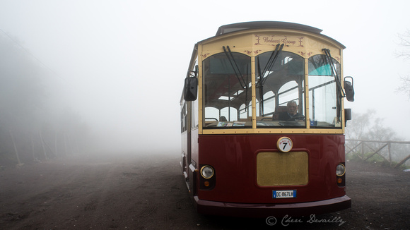 Bus in the clouds