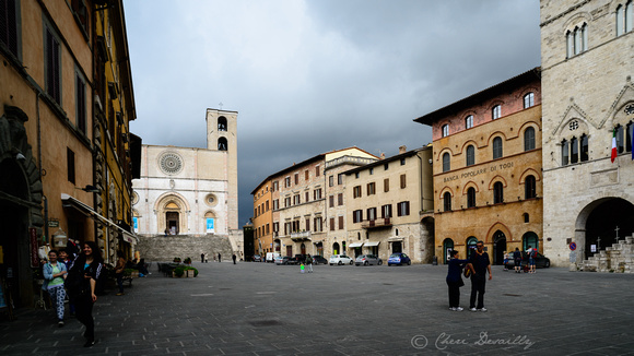 Storm clouds over Todi, Italy
